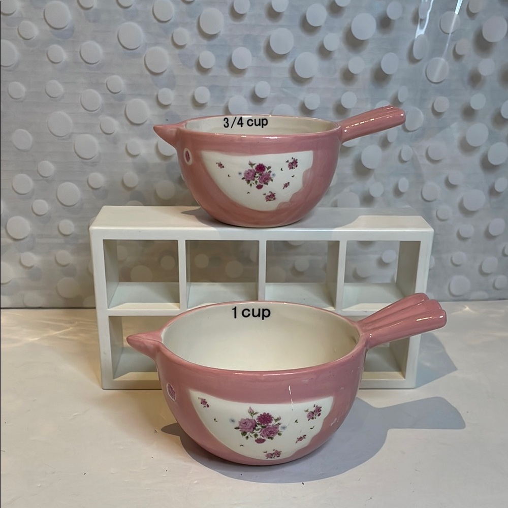 ⚡️5/$25- Ceramic Creative Coop Bird 🐦 shaped kitchen measuring cups